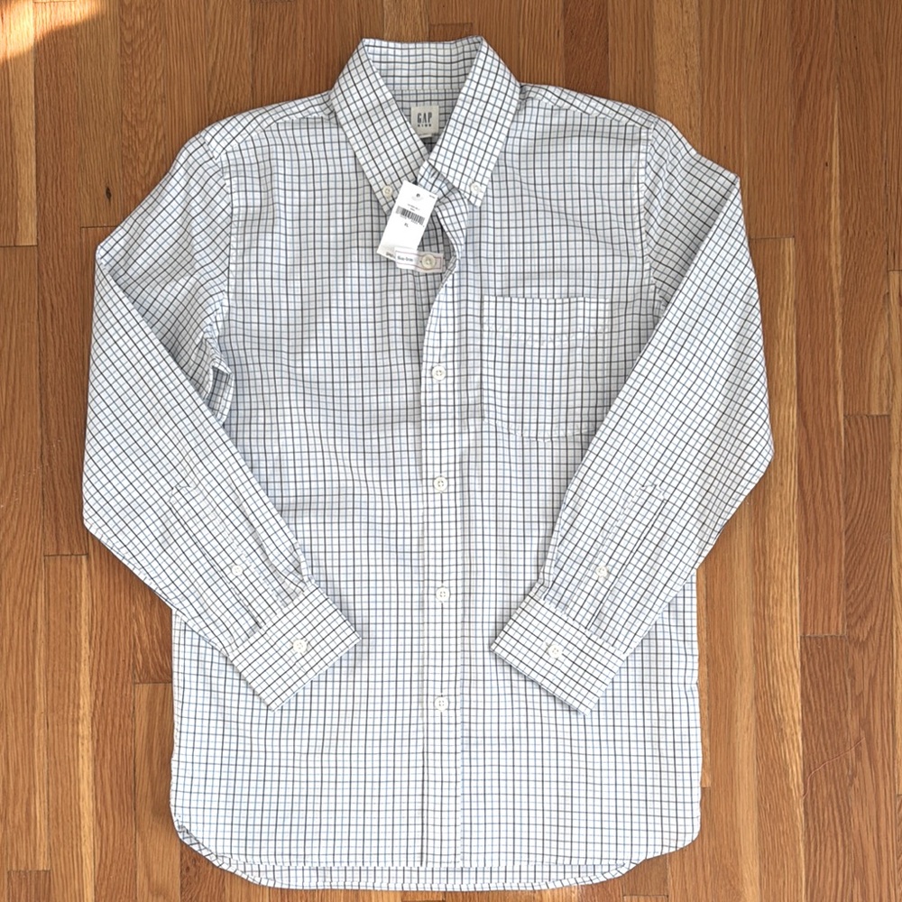 Gap boys non iron dress button up shirt size xl (12)